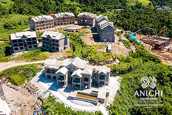 Ход строительства Anichi Resort & Spa за сентябрь 2021: вид с воздуха на здание D