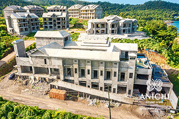 Ход строительства Anichi Resort & Spa за октябрь 2021: вид с воздуха на здание D