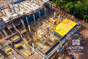 Ход строительства Anichi Resort & Spa за октябрь 2021: входное здание