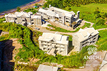 Ход строительства Anichi Resort & Spa за ноябрь 2021: вид с воздуха на строительную площадку
