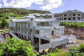 Ход строительства Anichi Resort & Spa за ноябрь 2021: вид с воздуха на здание D