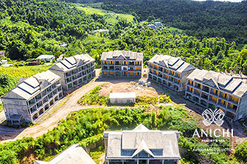 Ход строительства Anichi Resort & Spa за ноябрь 2021: вид с воздуха на семь зданий