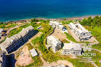 Ход строительства Anichi Resort & Spa за декабрь 2021: вид с воздуха на строительную площадку