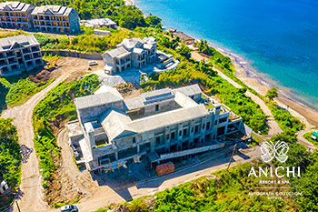 Ход строительства Anichi Resort & Spa за декабрь 2021: вид с воздуха на здания D и 3