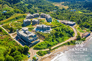 Ход строительства Anichi Resort & Spa за декабрь 2021: вид с моря на строительную площадку