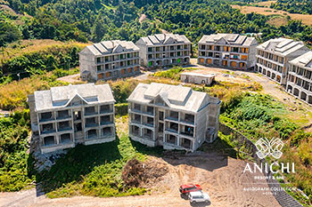 Ход строительства Anichi Resort & Spa за январь 2022: здания 1 и 2