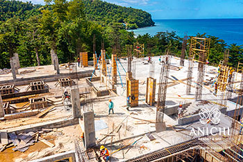 Ход строительства Anichi Resort & Spa за январь 2022: входное здание