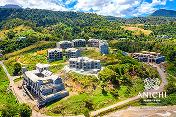 Ход строительства Anichi Resort & Spa за февраль 2022: вид с воздуха на строительную площадку