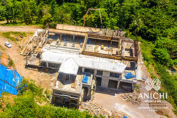 April 2022 Construction Update of Anichi Resort & Spa: Aerial View of Block A