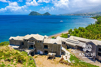 Ход строительства Anichi Resort & Spa за май 2022: здание 3 с видом на Карибское море