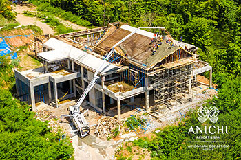Ход строительства Anichi Resort & Spa за июнь 2022: входное здание
