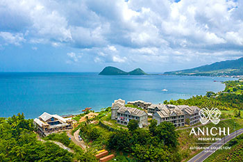 Ход строительства Anichi Resort & Spa за июль 2022: вид с воздуха на Карибское море