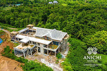 Ход строительства Anichi Resort & Spa за июль 2022: блок A с видом на лес