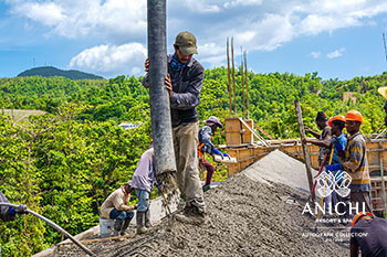 Ход строительства Anichi Resort & Spa за июль 2022: рабочие
