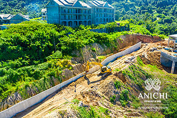 Ход строительства Anichi Resort & Spa за октябрь 2022: стена