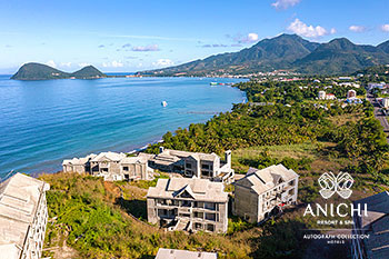 Ход строительства Anichi Resort & Spa за декабрь 2022: здания 1 и 2 с видом на Карибское море