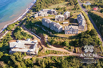 Ход строительства Anichi Resort & Spa за декабрь 2022: вид с воздуха на строительную площадку