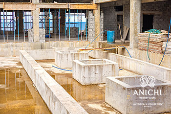 Ход строительства Anichi Resort & Spa за февраль 2023: входное здание