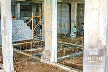Ход строительства Anichi Resort & Spa за февраль 2023: входное здание