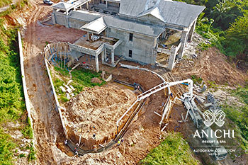 Ход строительства Anichi Resort & Spa за январь 2024: опорные стены