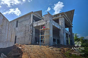 February 2024 Construction Update of Anichi Resort & Spa: the Roof of the Entrance Building