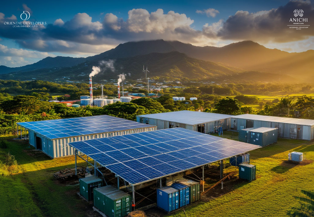 Illustration of a sustainable energy concept in Dominica