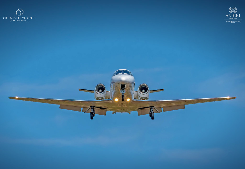 Luxury Private Jet Landing.