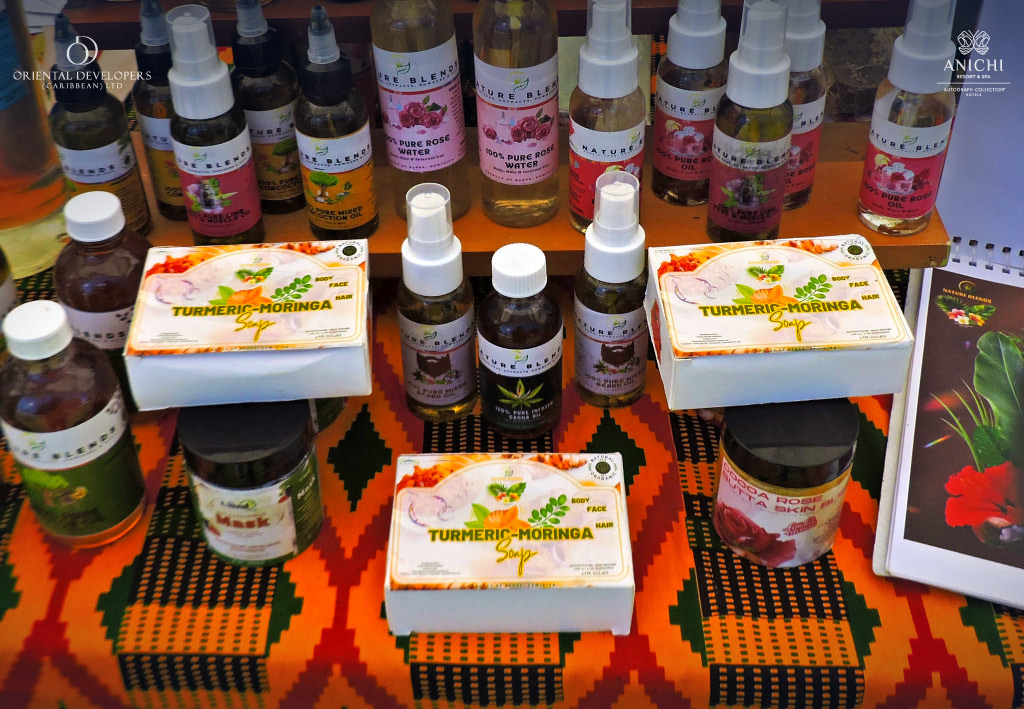 Turmeric–moringa soap for body and face, made in Dominica.